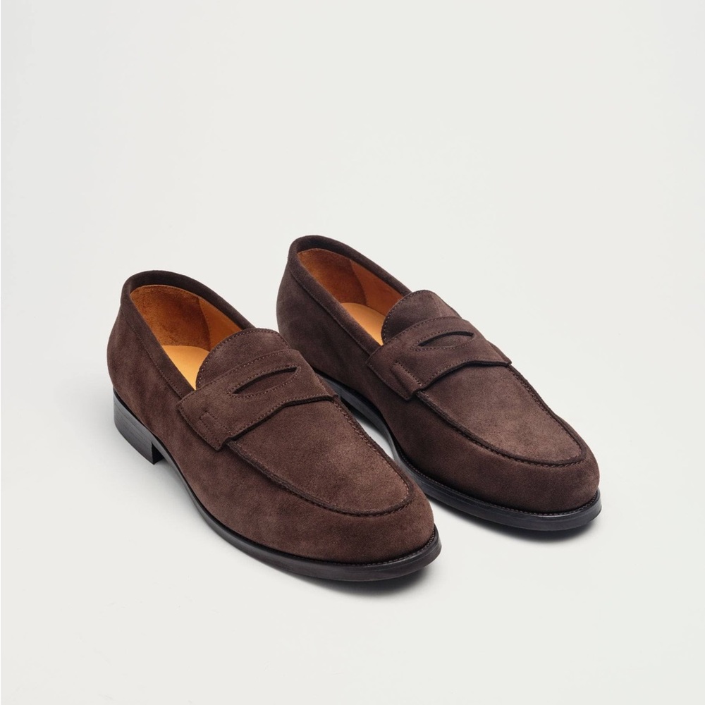 NIB Jack Erwin, Men’s Carmine Suede Loafer - Dark Brown, Size 10.5